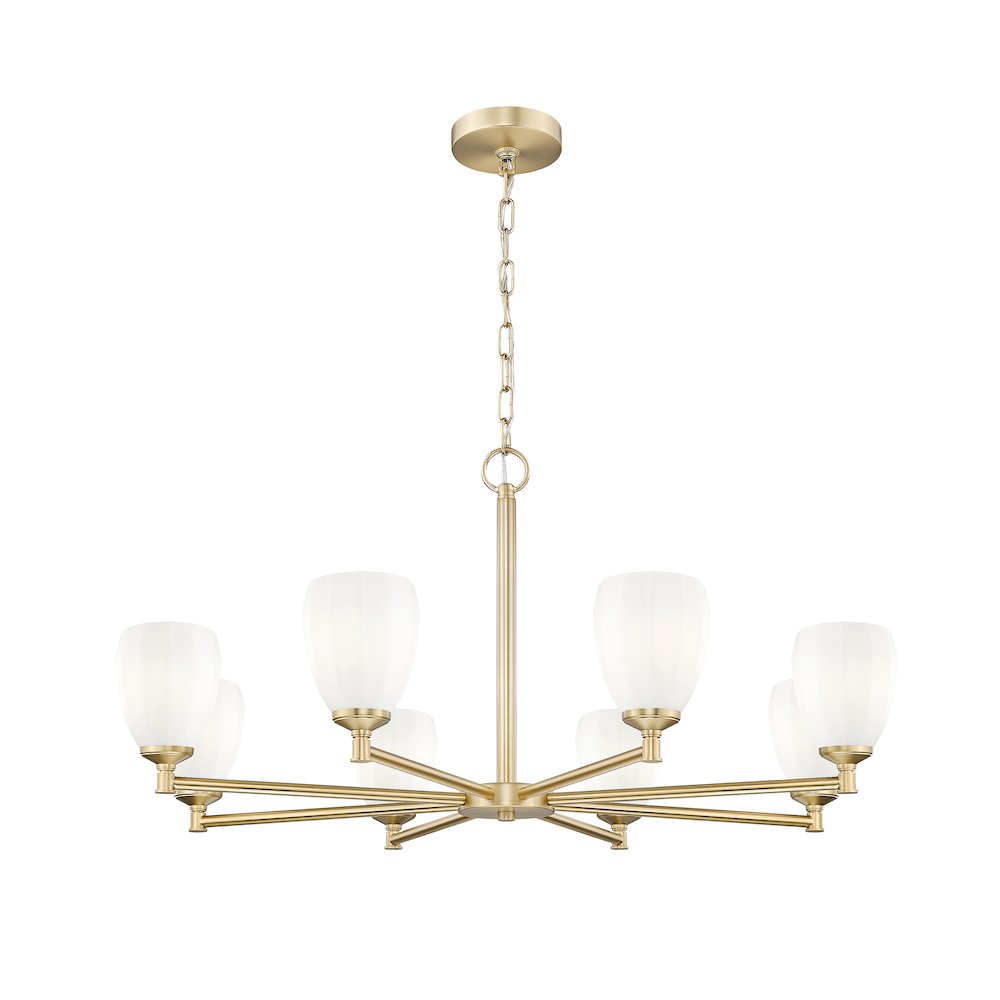 Z-Lite Oren 8 Light Chandelier in Modern Gold color, Steel frame. Picture 3