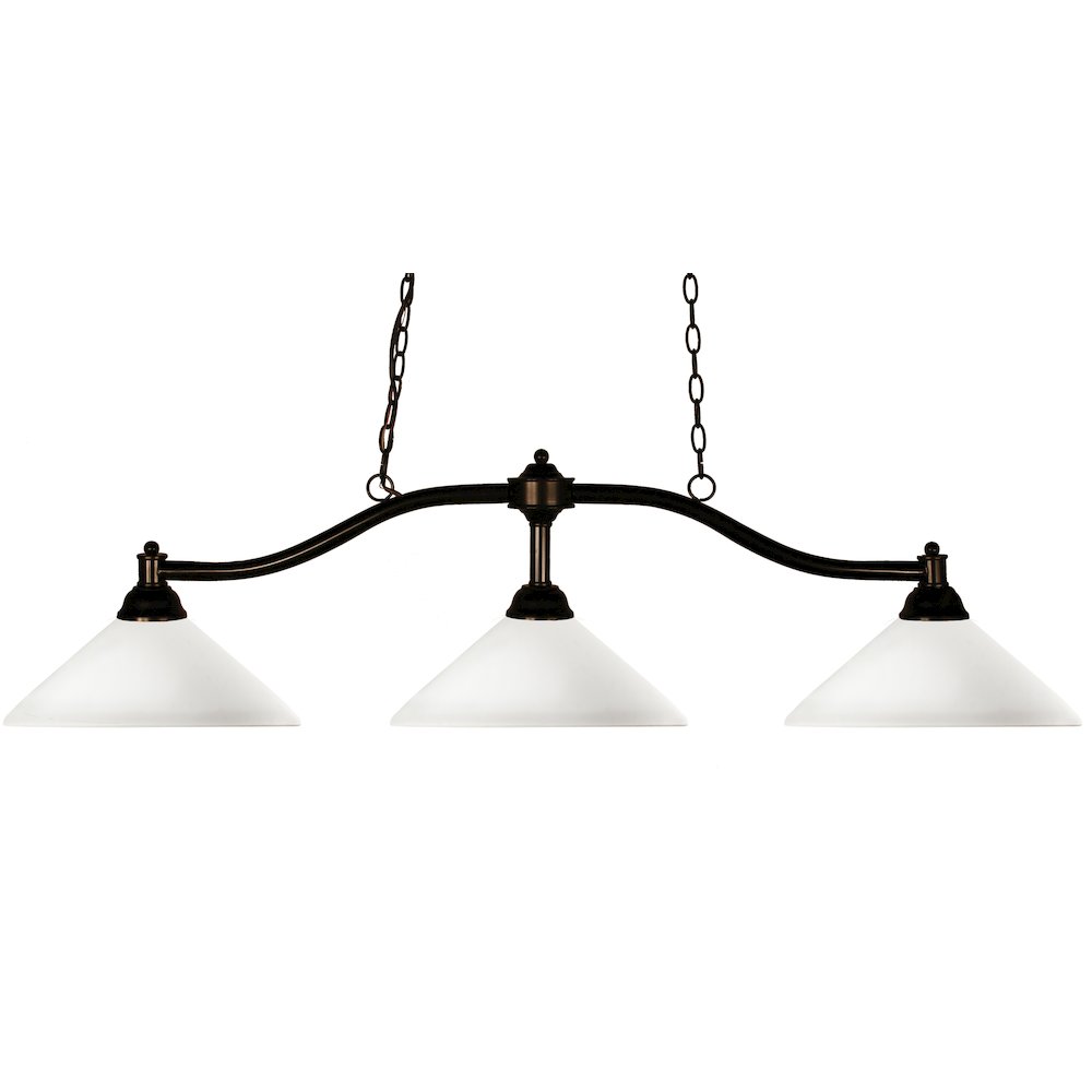 Z-Lite Chance 3 Light Billiard, Steel Frame, Matte Opal Shade Color. Picture 1