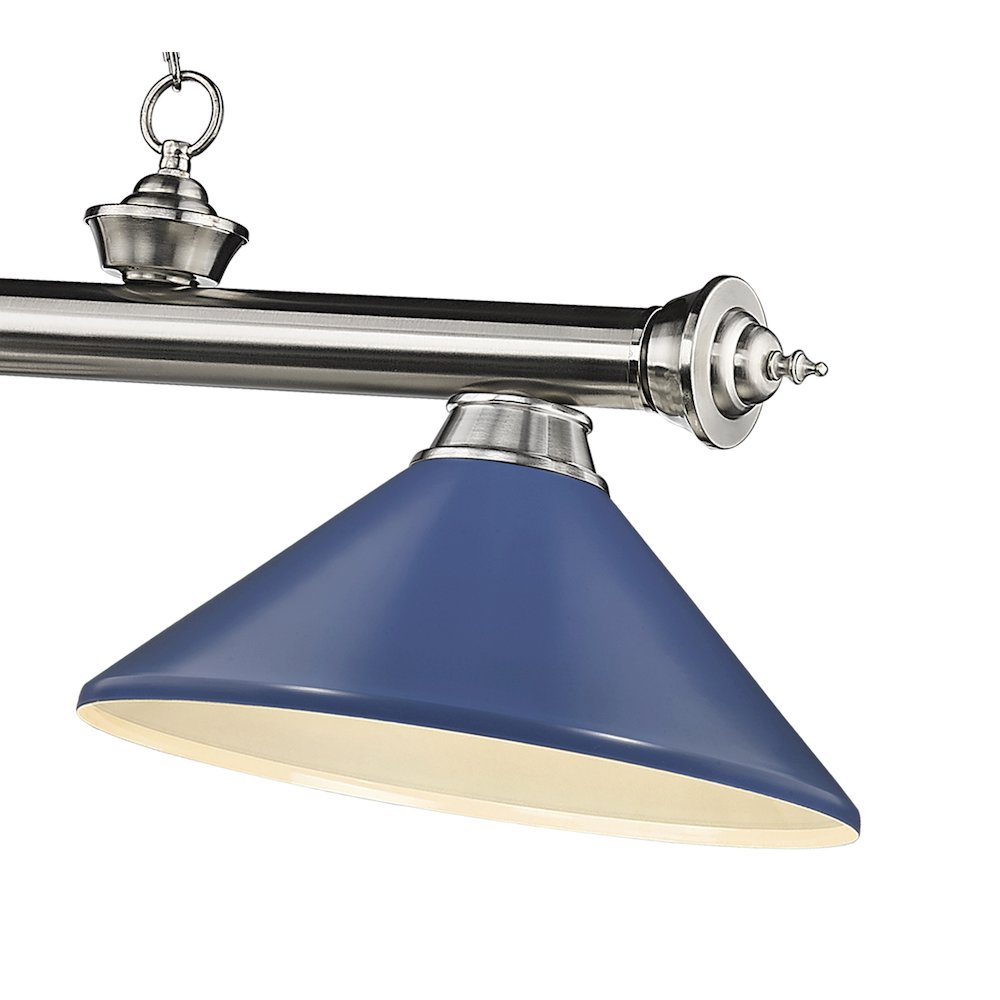 Z-Lite Cordon 3 Light Billiard, Steel Frame, Navy Blue Shade Color. Picture 4
