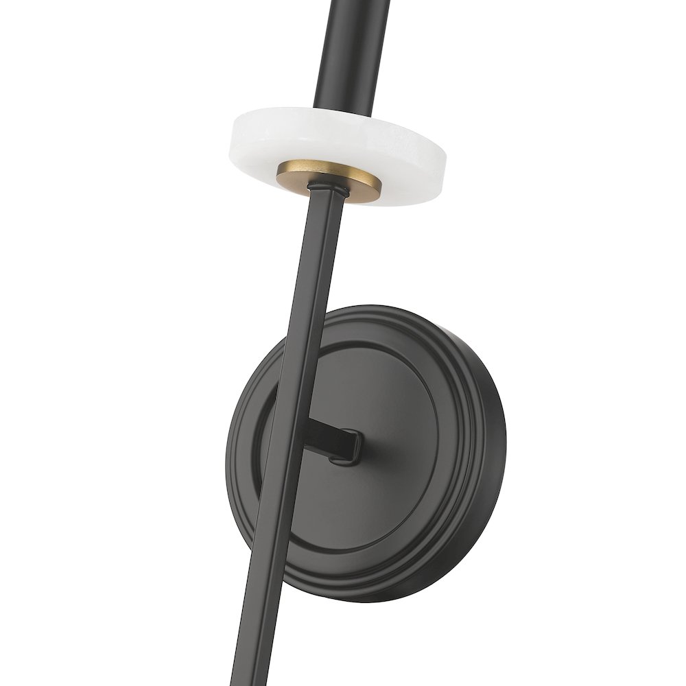 Z-Lite 1 Light Wall Sconce, Matte Black+Mordern Gold. Picture 4