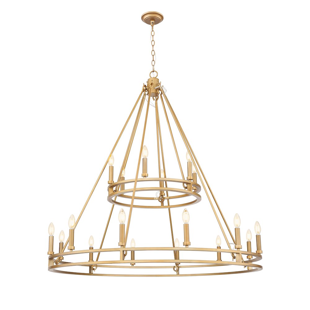 Z-Lite Dennison 18 Light Chandelier in Signature Brass color, Steel frame. Picture 1