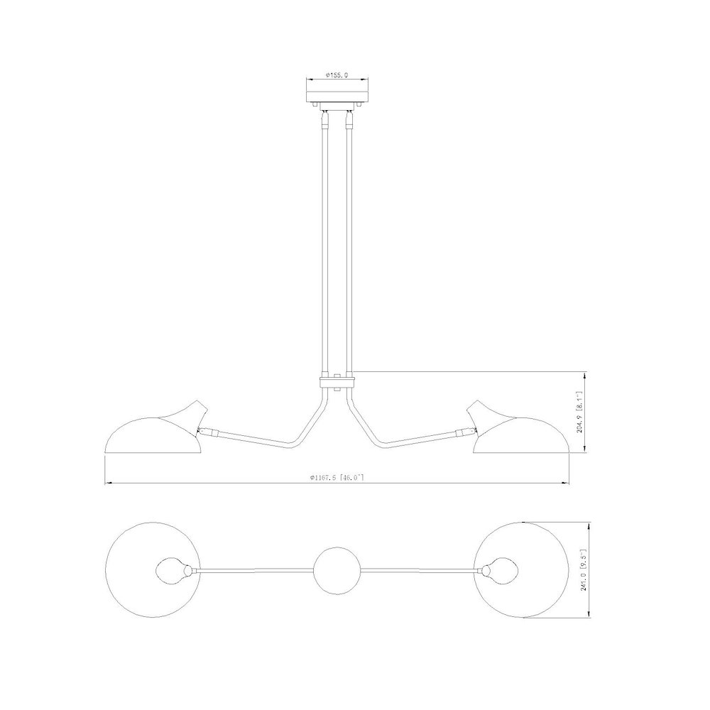 Z-Lite 2 Light Linear Chandelier. Picture 8