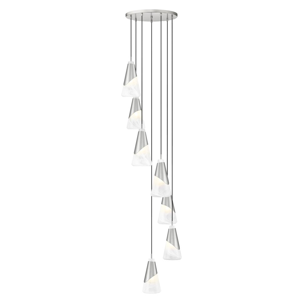 Z-Lite Aimie 7 Light Chandelier, Brushed Nickel. Picture 1