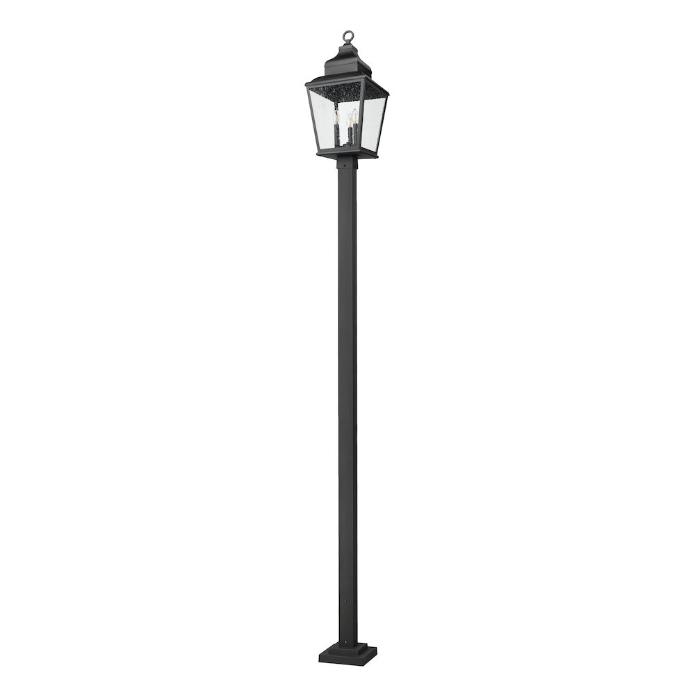 Z-Lite 3 Light Outdoor Post Mounted Fixture, Sand Black. Picture 7