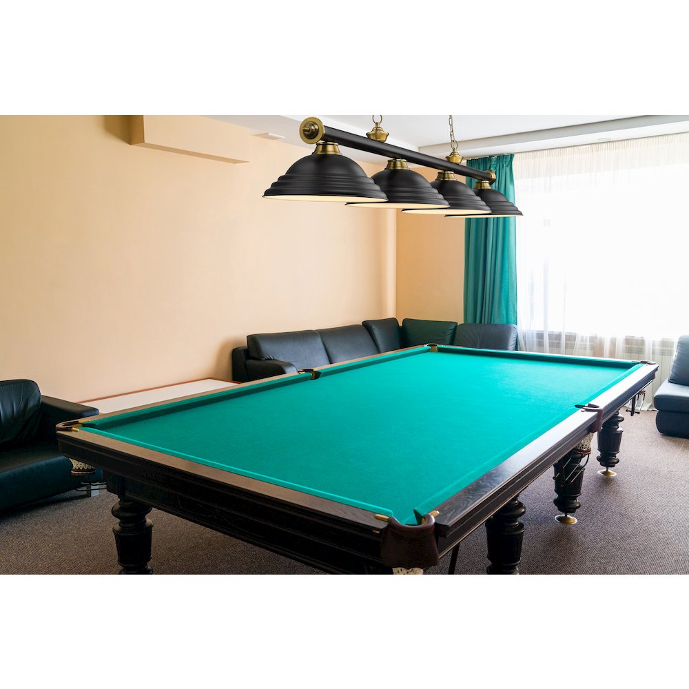 Z-Lite Cordon 4 Light Billiard, Steel Frame, Matte Black Shade Color. Picture 6