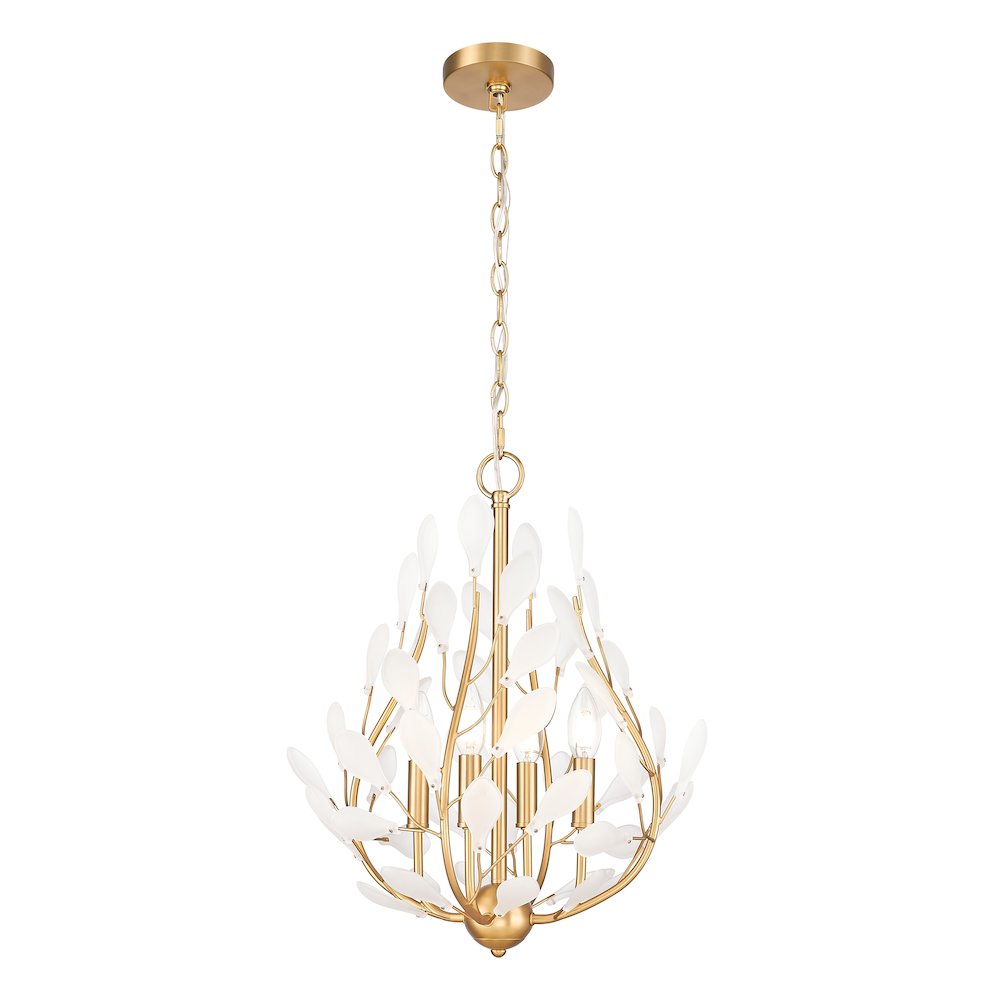 Z-Lite 4 Light Chandelier, Modern Gold. Picture 1