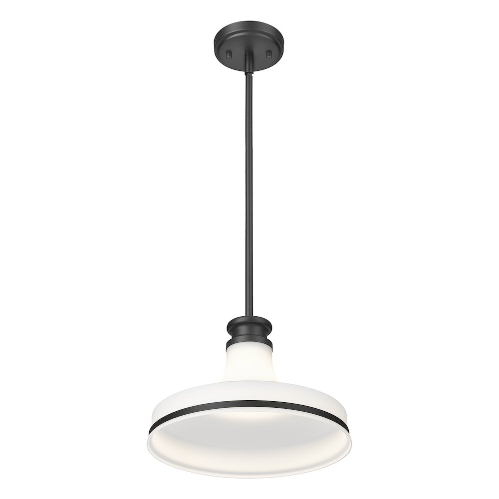 Z-Lite 1 Light Pendant, Matte Black. Picture 2