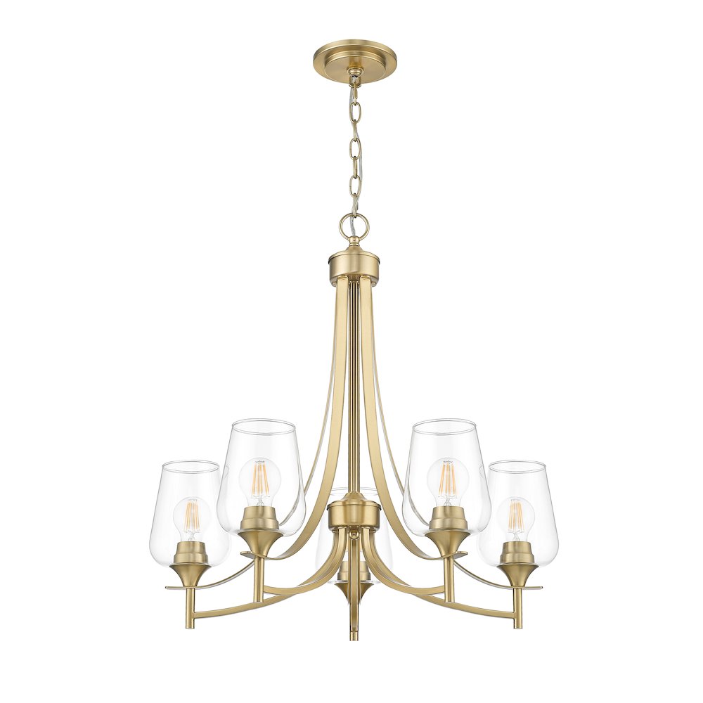 Z-Lite 5 Light Chandelier, Burnished Brass. Picture 7