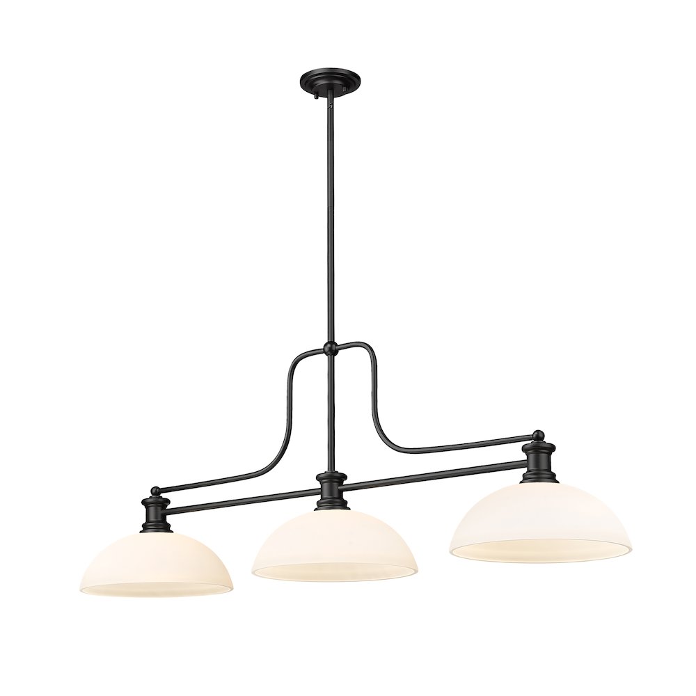 Z-Lite Melange 3 Light Billiard, Steel Frame, Matte Opal Shade Color. Picture 1