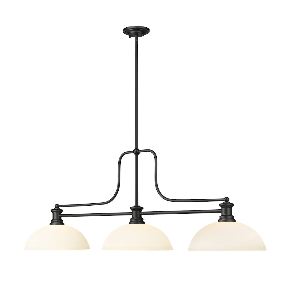 Z-Lite Melange 3 Light Billiard, Steel Frame, Matte Opal Shade Color. Picture 3