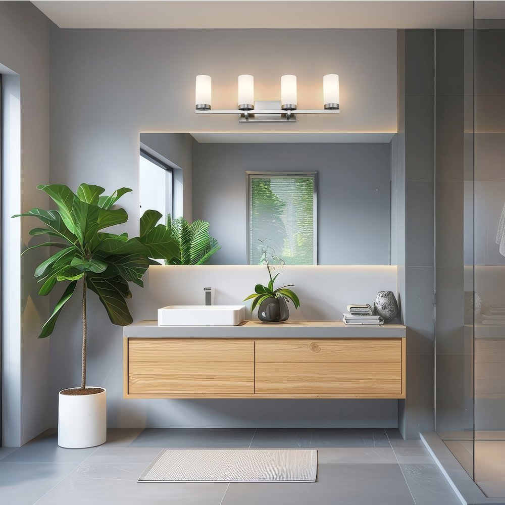 Z-Lite Danica 4 Light Vanity in Brushed Nickel color, Steel frame. Picture 7