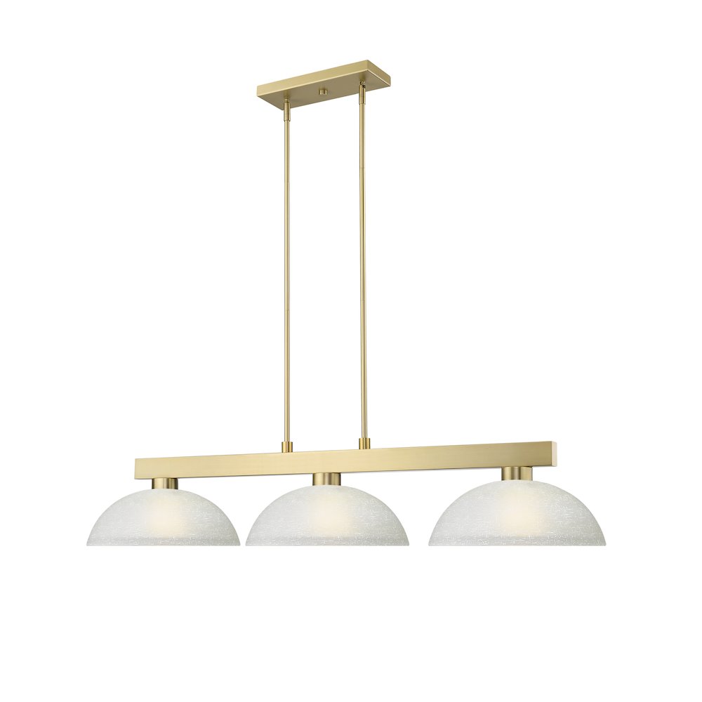 Z-Lite Cobalt 3 Light Billiard, Steel Frame, White Linen Shade Color. Picture 3