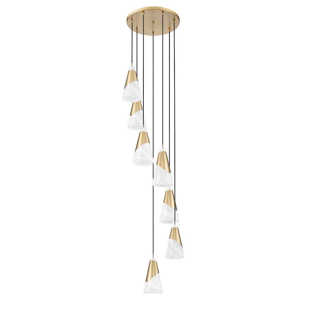 Z-Lite Aimie 7 Light Chandelier, Modern Gold. Picture 5