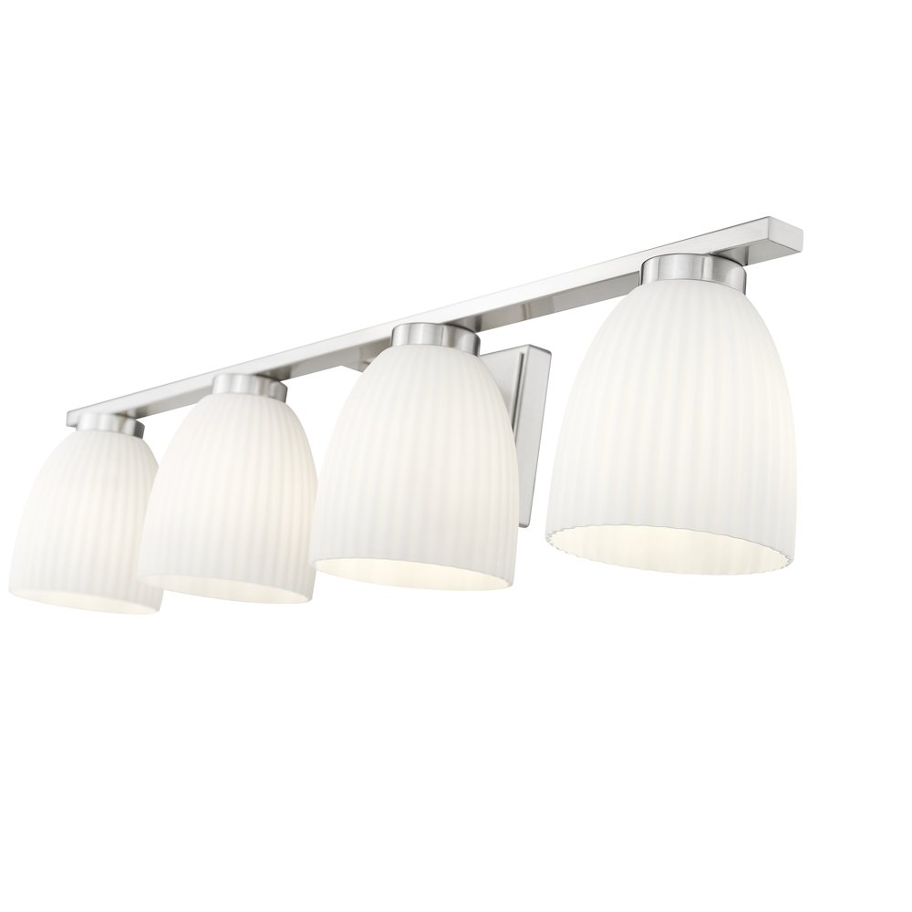 Z-Lite Naya 4 Light Vanity in Brushed Nickel color, Steel frame. Picture 4