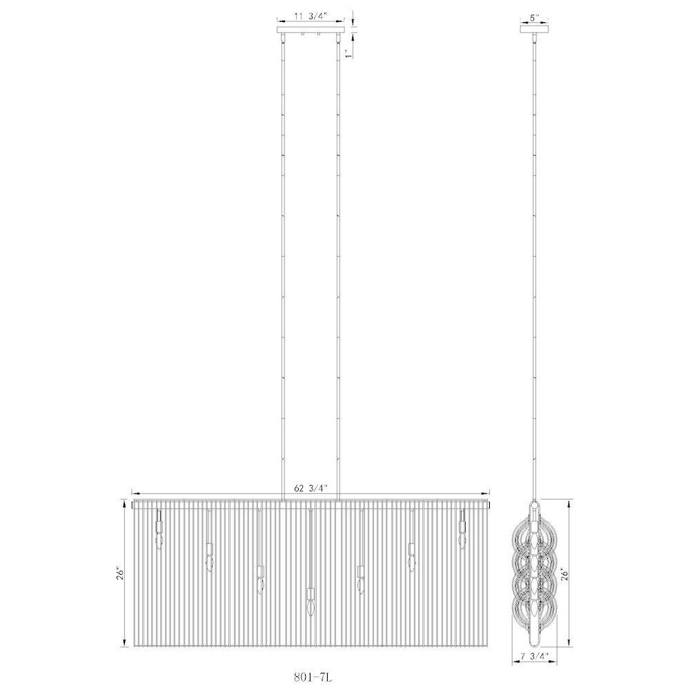 Z-Lite 7 Light Linear Chandelier. Picture 8
