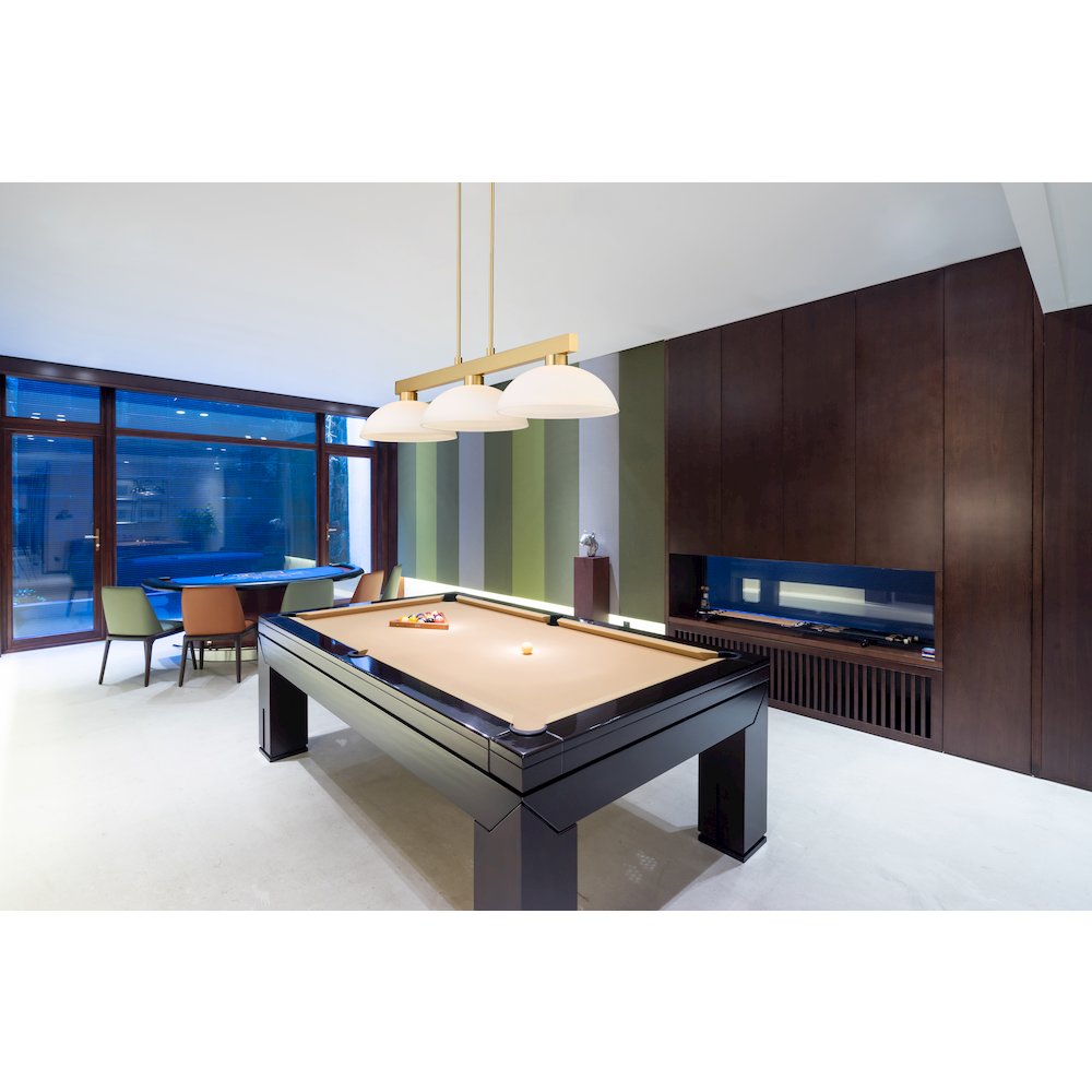 Z-Lite Cobalt 3 Light Billiard, Steel Frame, Matte Opal Shade Color. Picture 6