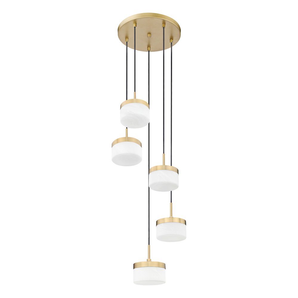 Z-Lite 5 Light Chandelier, Modern Gold. Picture 7