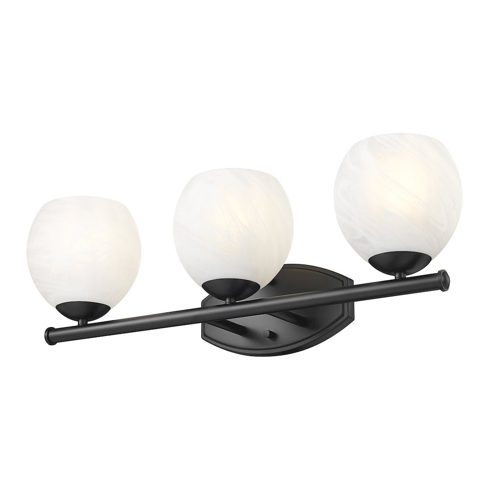 Z-Lite 3 Light Vanity, Matte Black. Picture 3