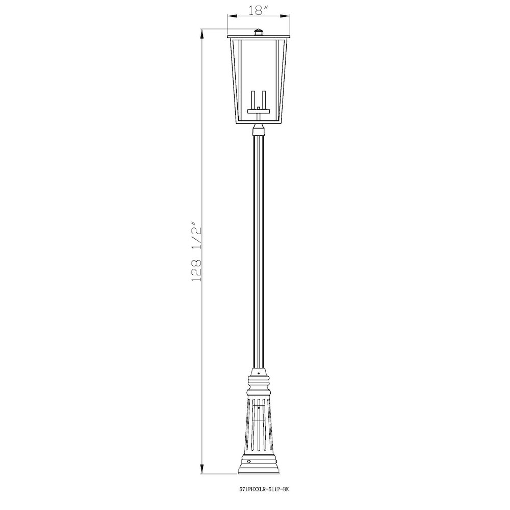 Z-Lite Seoul 4 Light Outdoor Post Mounted Fixture, Black. Picture 7