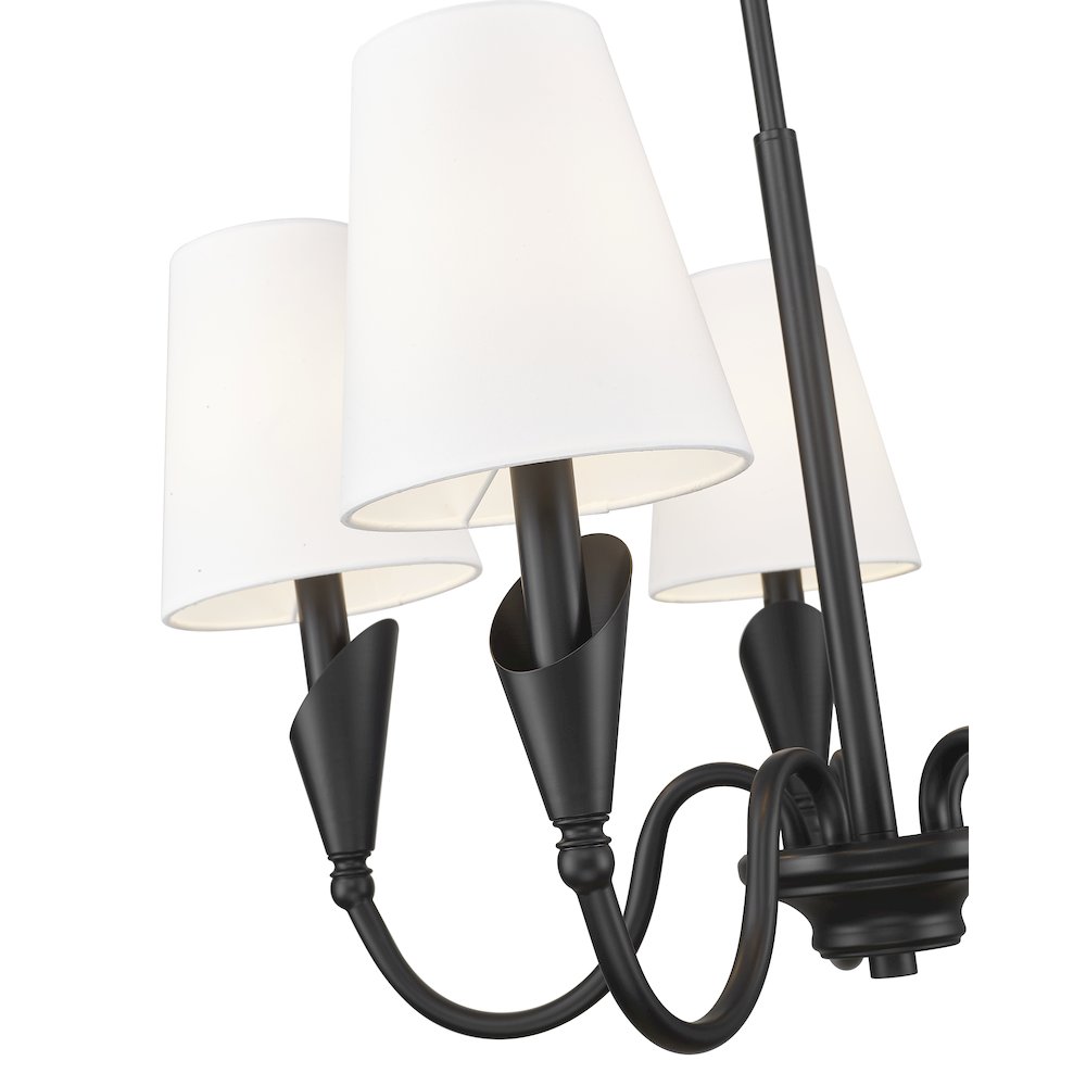Z-Lite Claudelle 5 Light Chandelier in Matte Black color, Steel frame. Picture 4