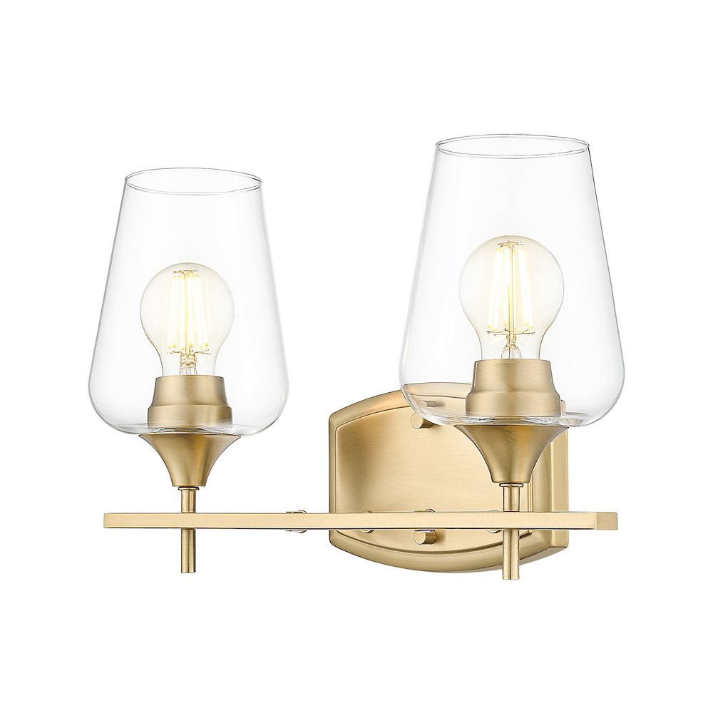 Z-Lite 2 Light Vanity, Burnished Brass. Picture 1