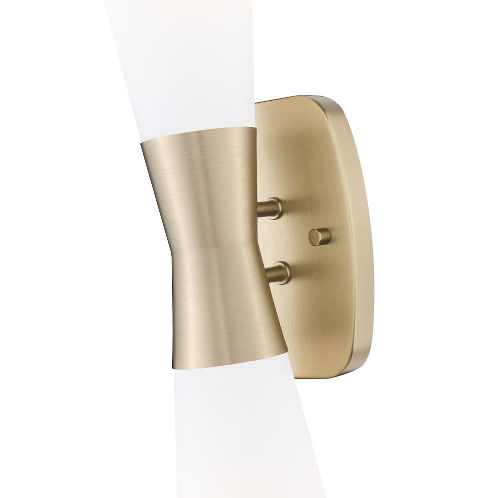 Z-Lite 2 Light Wall Sconce, Modern Gold. Picture 4