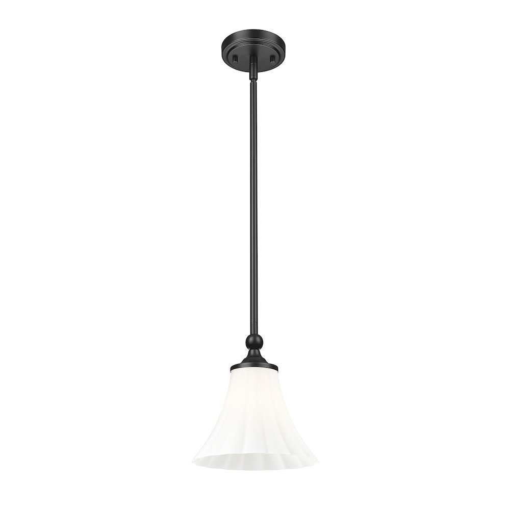 Z-Lite 1 Light Pendant, Matte Black. Picture 3