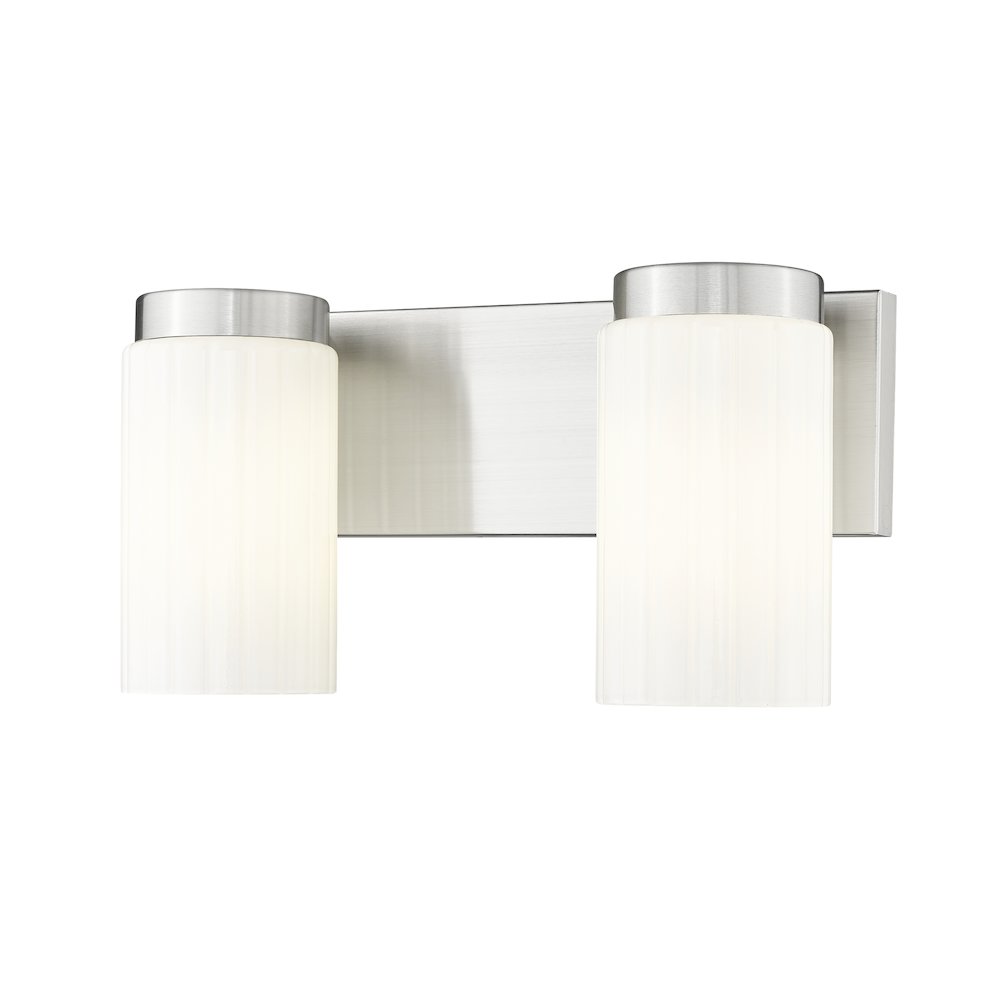 Z-Lite Burk 2 Light Vanity, Brushed Nickel. Picture 1