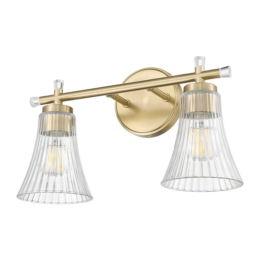 Z-Lite Belle 2 Light Vanity in Modern Gold color, Steel frame. Picture 5