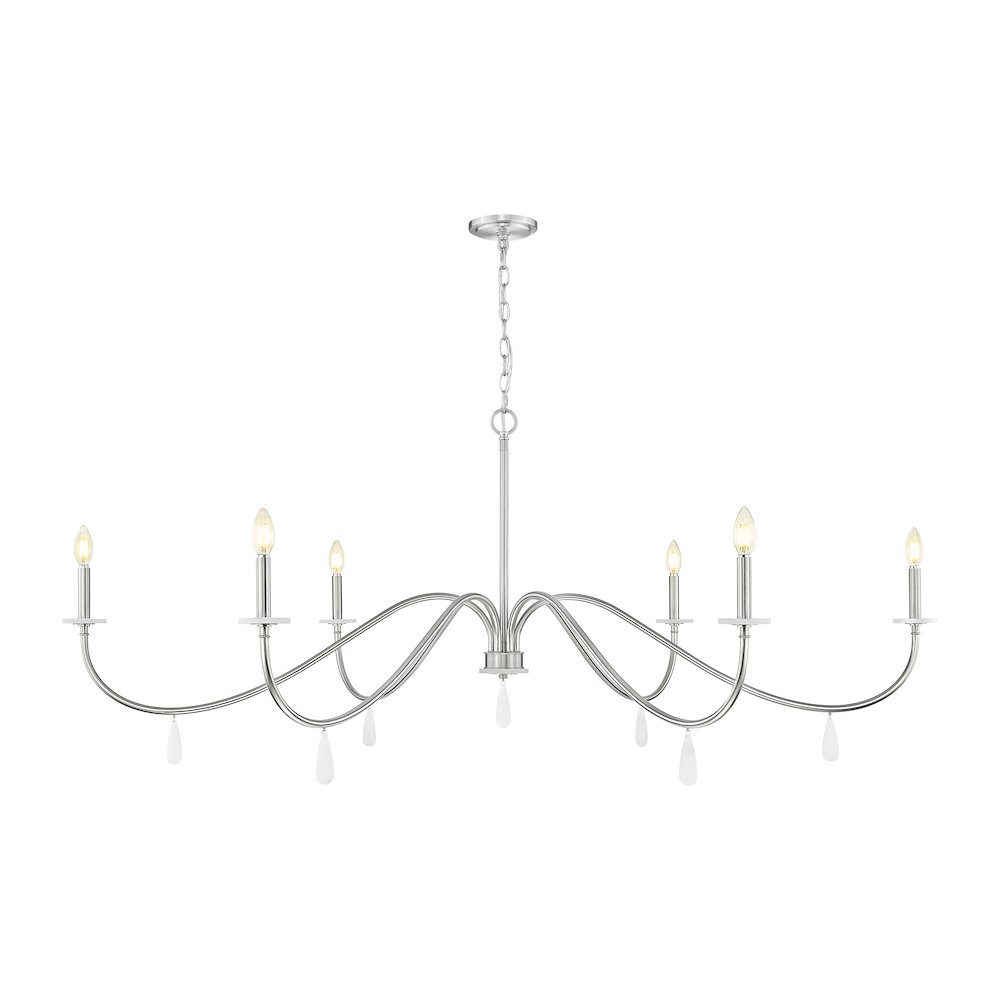 Z-Lite 6 Light Chandelier, Brushed Nickel. Picture 1