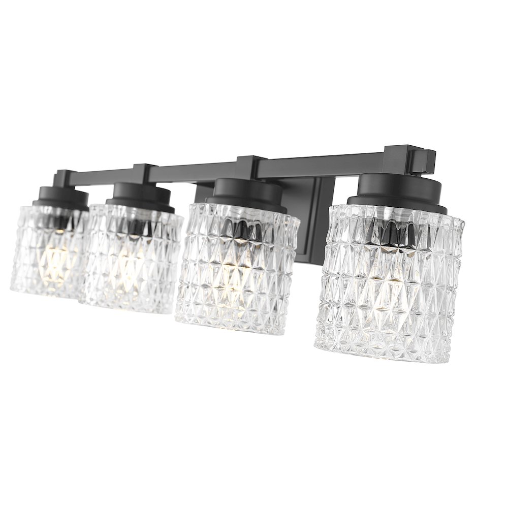Z-Lite 4 Light Vanity, Matte Black. Picture 4