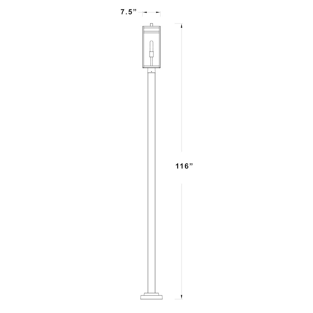 Z-Lite 1 Light Outdoor Post Mounted Fixture. Picture 8