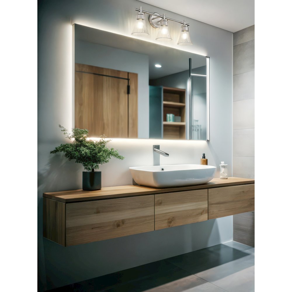 Z-Lite Belle 3 Light Vanity in Brushed Nickel color, Steel frame. Picture 7