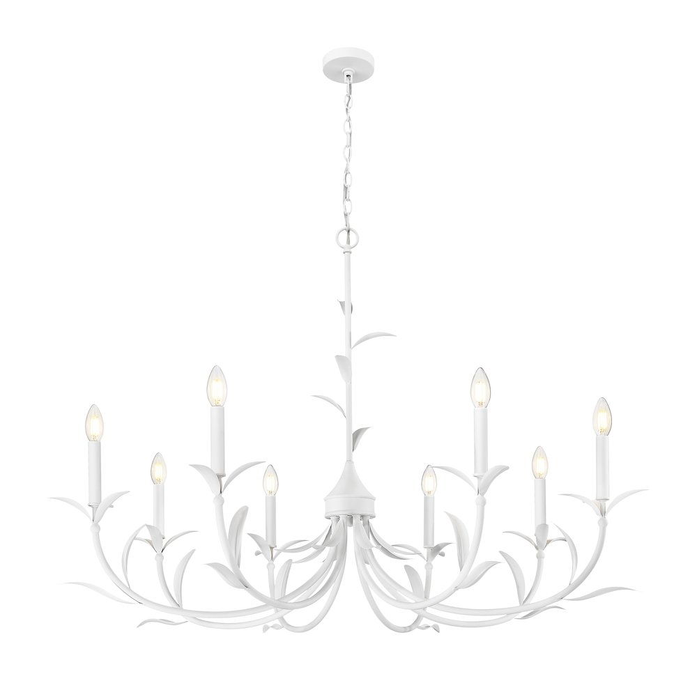 Z-Lite 8 Light Chandelier, Textured White. Picture 2