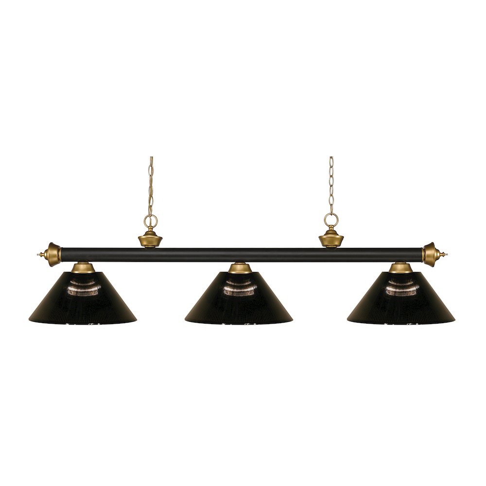 Z-Lite Riviera 3 Light Billiard, Steel Frame, Smoke Shade Color. Picture 1