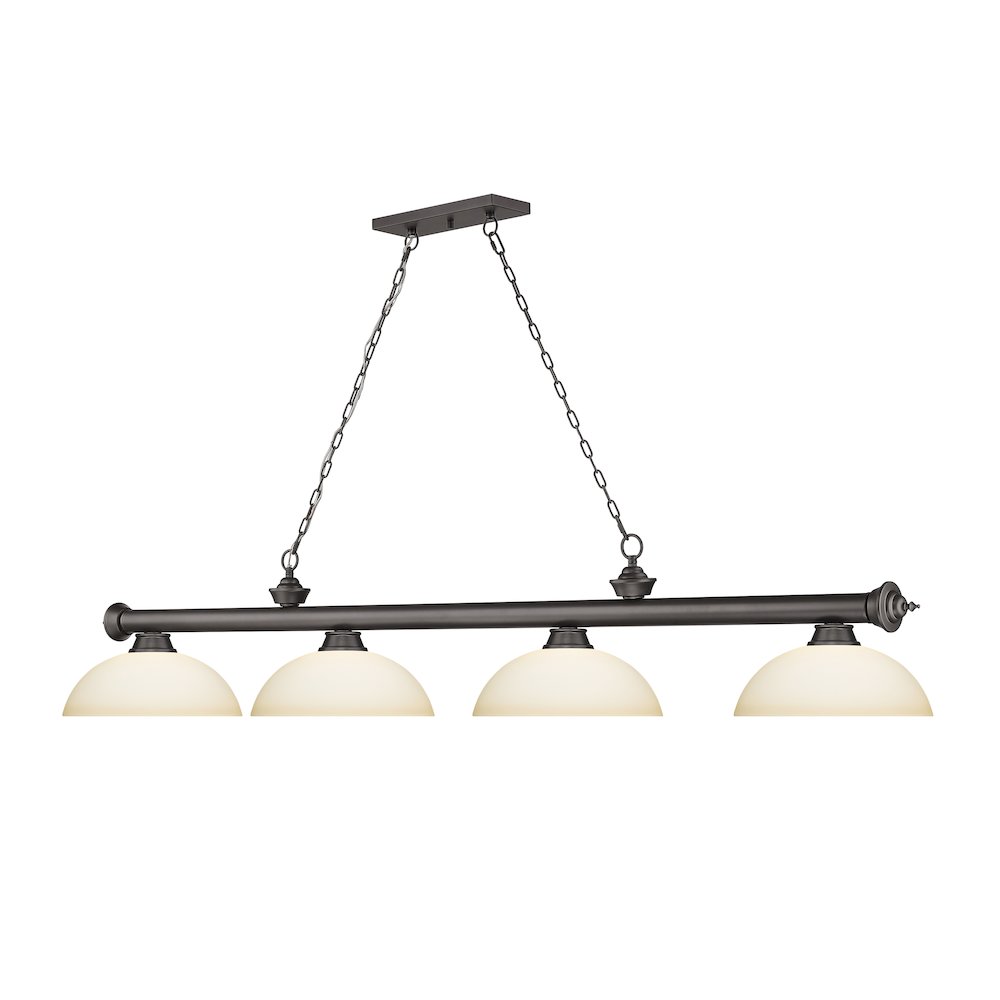 Z-Lite Cordon 4 Light Billiard, Steel Frame, Matte Opal Shade Color. Picture 3