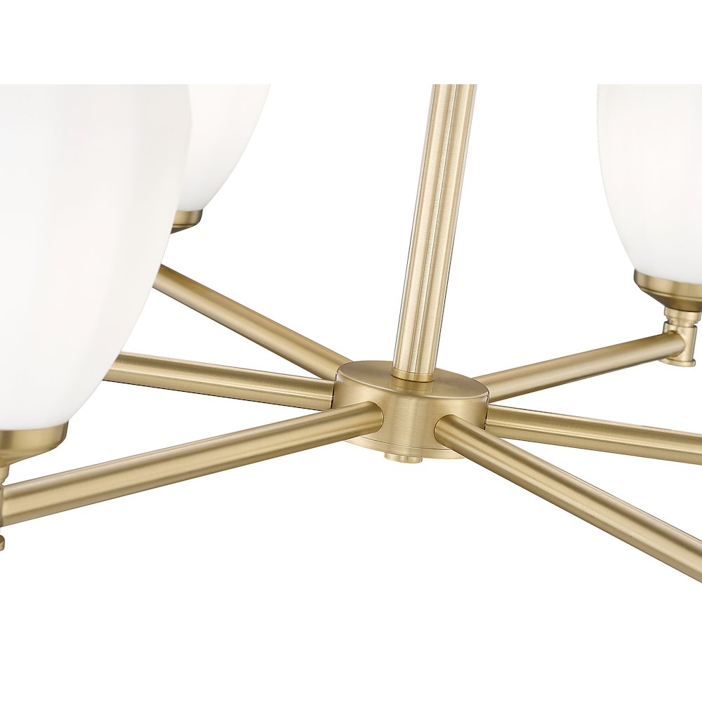 Z-Lite Oren 6 Light Chandelier in Modern Gold color, Steel frame. Picture 4