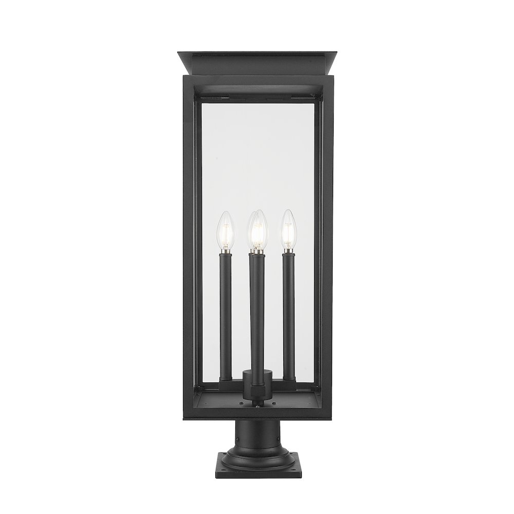 Z-Lite Nova 4 Light Outdoor Pier Mounted Fixture, Black. Picture 3