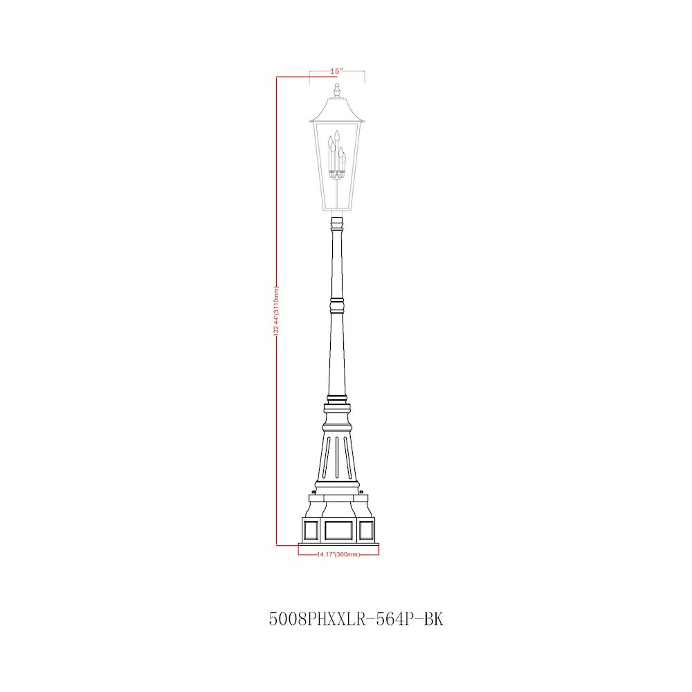 Z-Lite 5 Light Outdoor Post Mounted Fixture. Picture 8