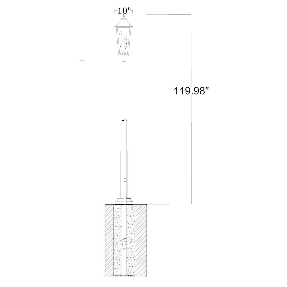 Z-Lite 3 Light Outdoor Post Mounted Fixture. Picture 8