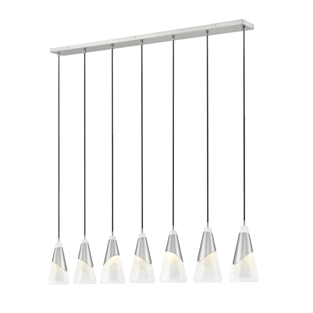 Z-Lite Aimie 7 Light Linear Chandelier, Brushed Nickel. Picture 1
