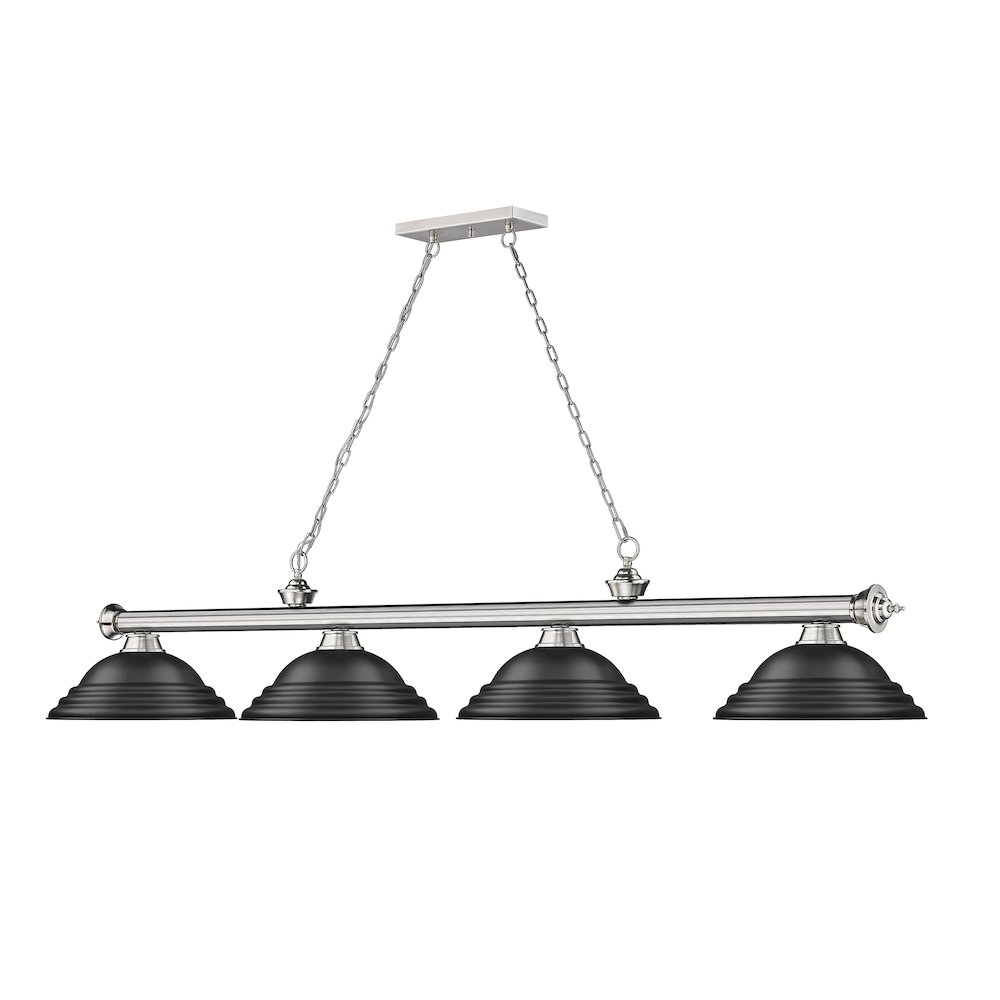 Z-Lite Cordon 4 Light Billiard, Steel Frame, Matte Black Shade Color. Picture 3