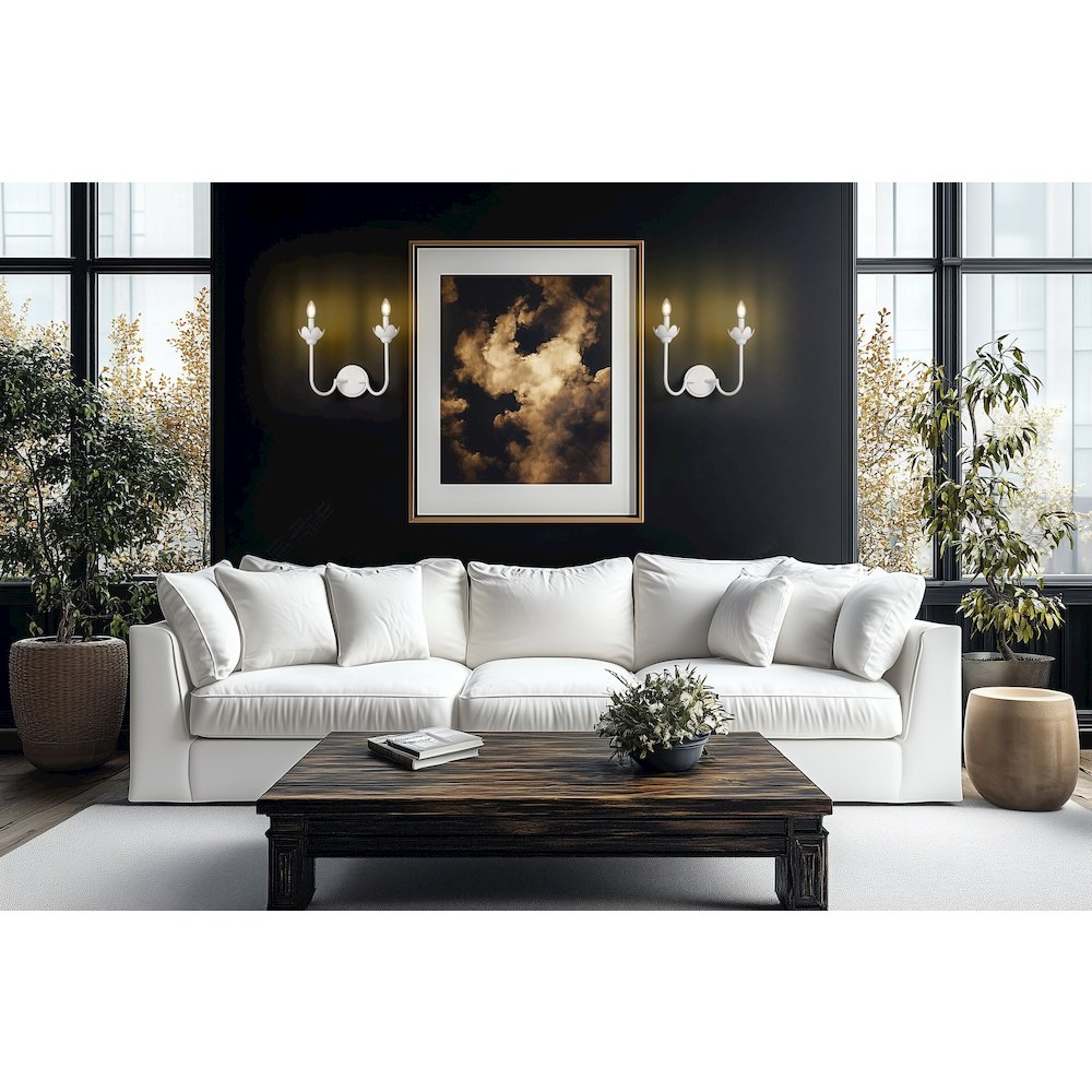 Z-Lite Allistair 2 Light Wall Sconce in Textured White color, Steel frame. Picture 7