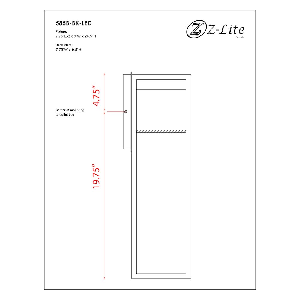 Z-Lite 1 Light Outdoor Wall Light. Picture 9