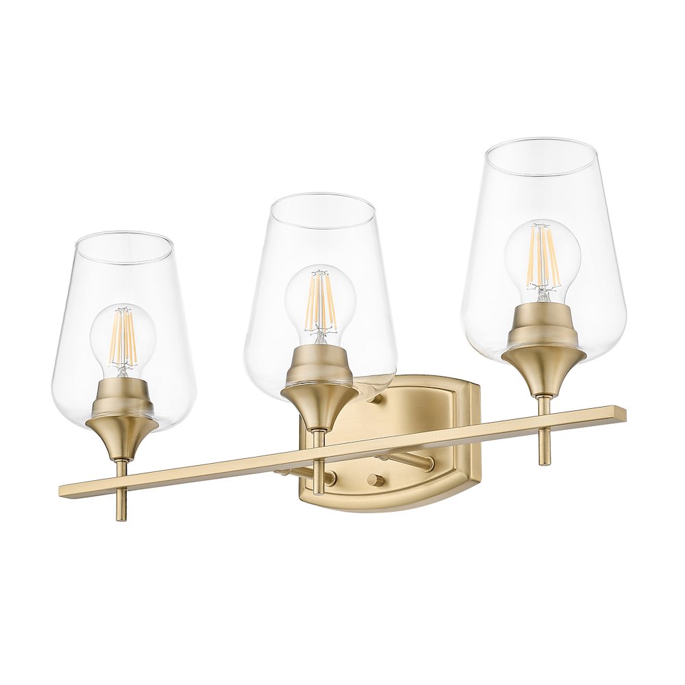 Z-Lite 3 Light Vanity, Burnished Brass. Picture 7