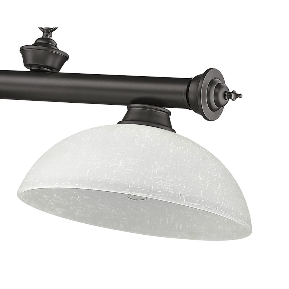 Z-Lite Cordon 3 Light Billiard, Steel Frame, White Linen Shade Color. Picture 4
