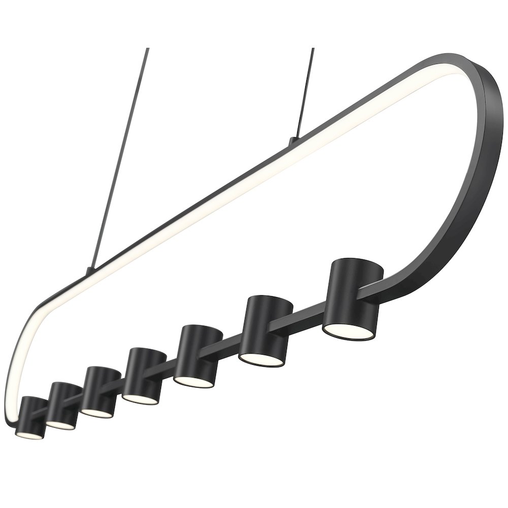 Z-Lite 7 Light Linear Chandelier, Matte Black. Picture 4
