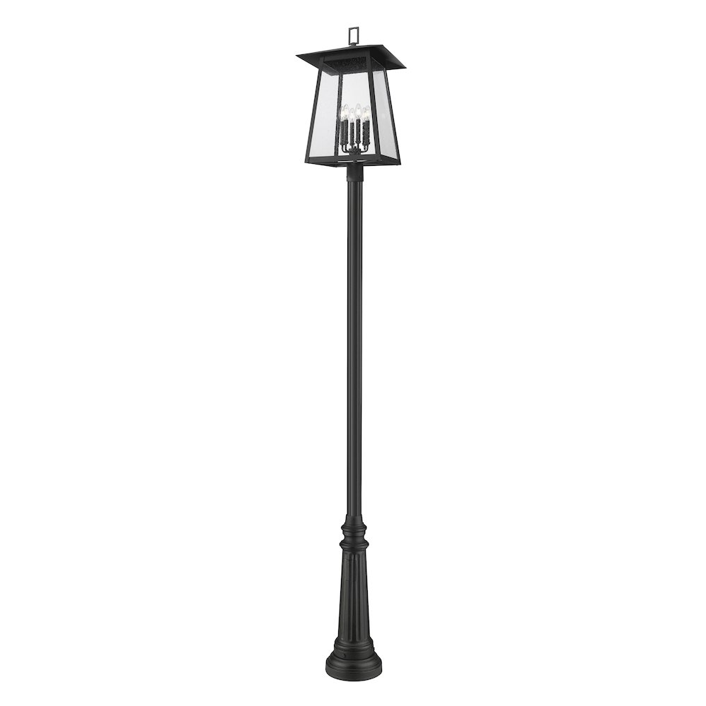 Z-Lite Rainer 6 Light Outdoor Post Mounted Fixture, Black. Picture 1