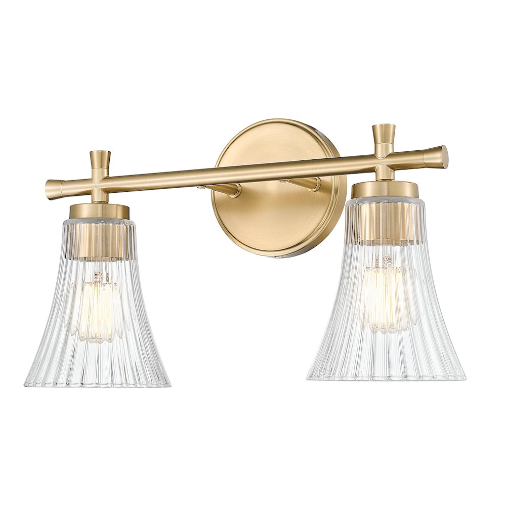 Z-Lite Belle 2 Light Vanity in Modern Gold color, Steel frame. Picture 1