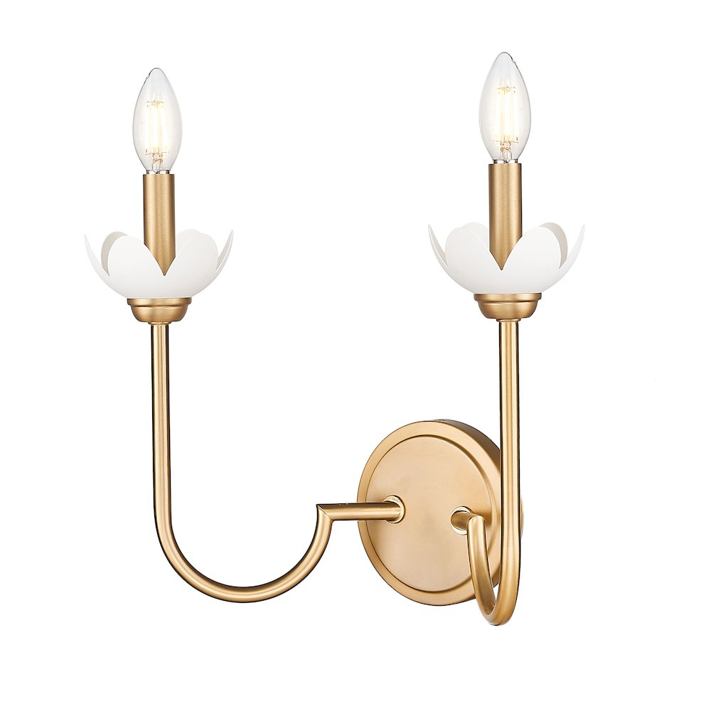 Z-Lite Allistair 2 Light Wall Sconce in Modern Gold color, Steel frame. Picture 1